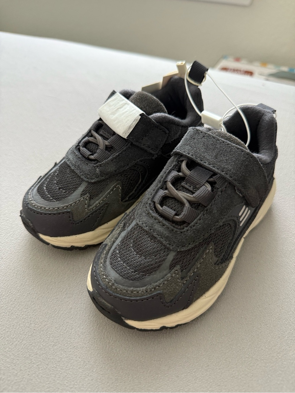 Zara Kids Charcoal and White Velcro Sneakers